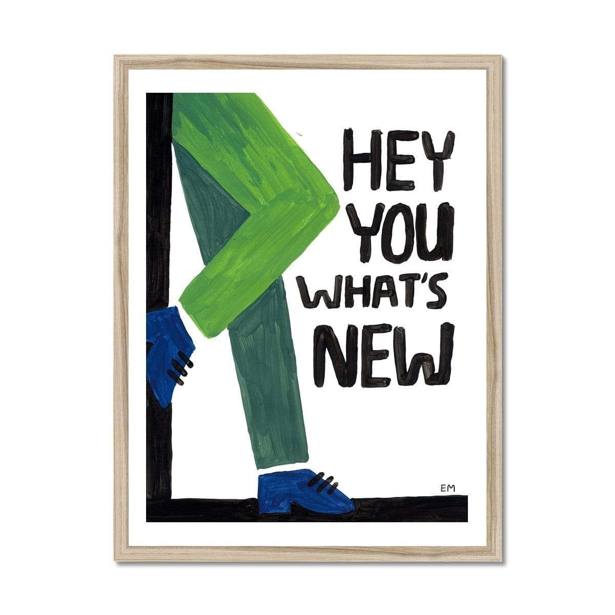Prodigi Fine art 18"x24" / Natural Frame Eleonora Marton | Hey You Whats New Framed Print