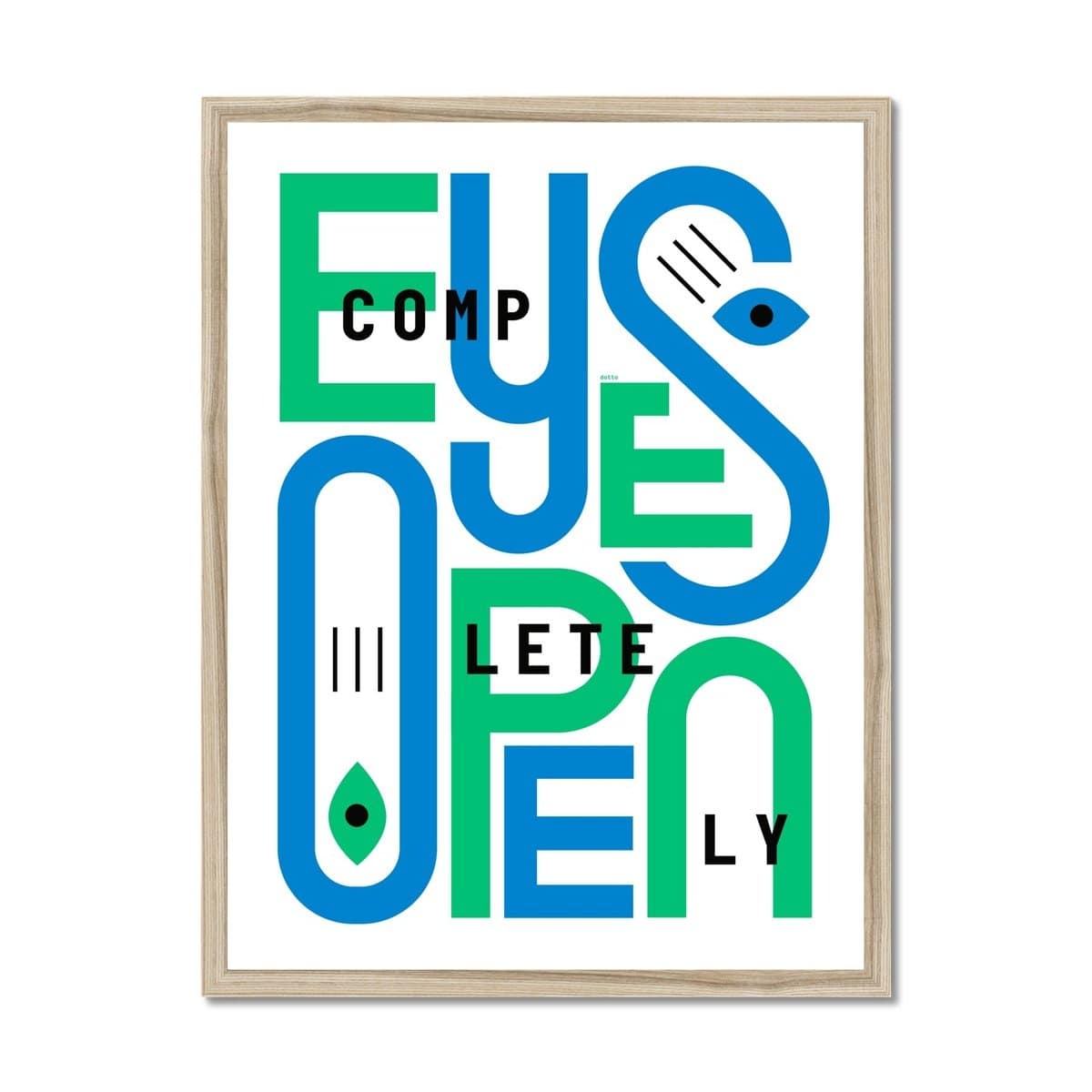 Prodigi Fine art 18"x24" / Natural Frame Eyes Completely Open Framed Print