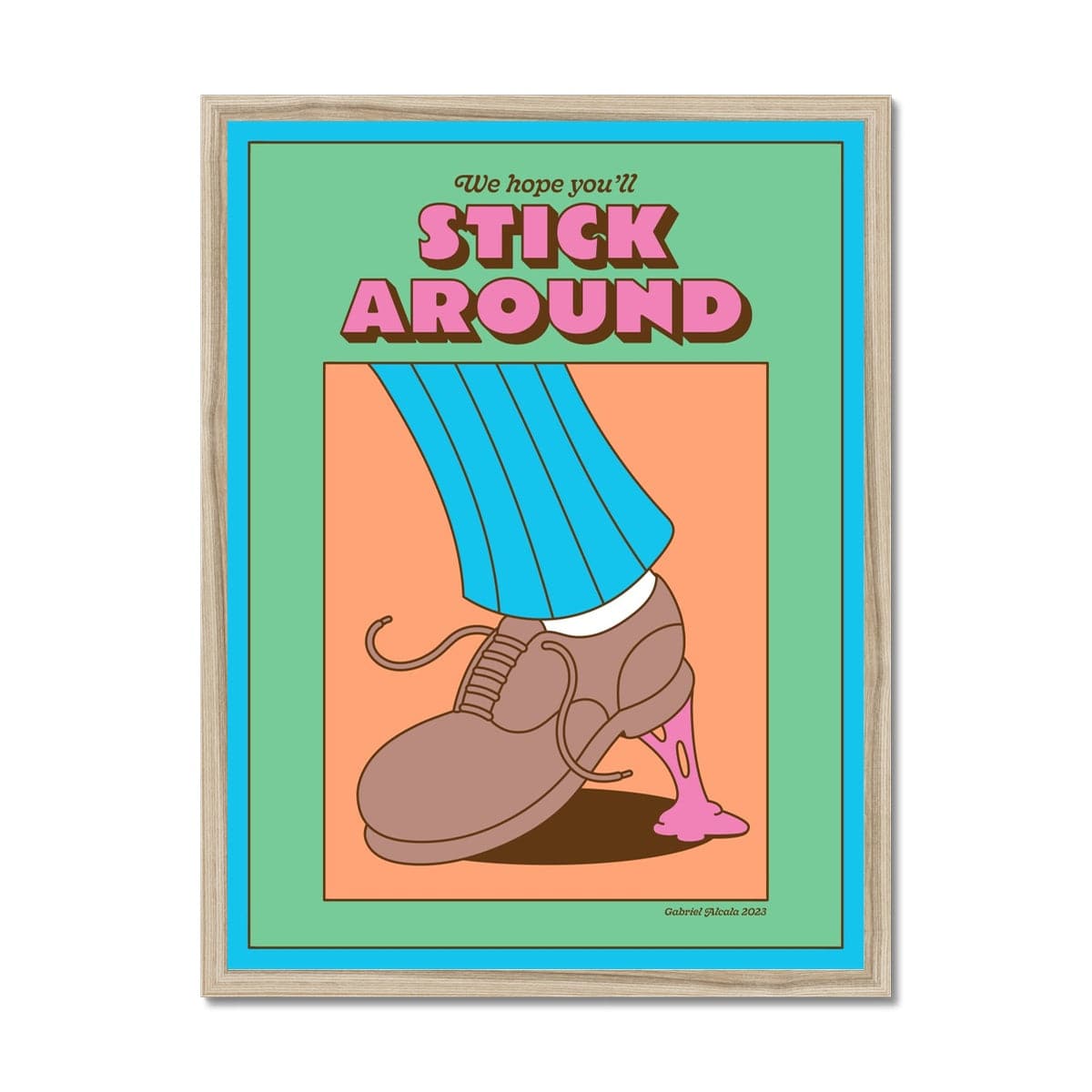 Prodigi Fine art 18"x24" / Natural Frame Gabriel Alcala - Stick Around Framed Print