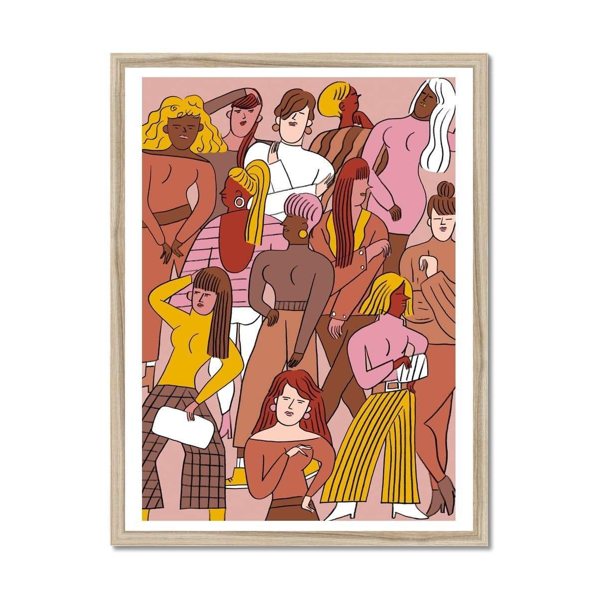 Prodigi Fine art 18"x24" / Natural Frame Ji Hyun Yu | Women Waiting for the Toilet