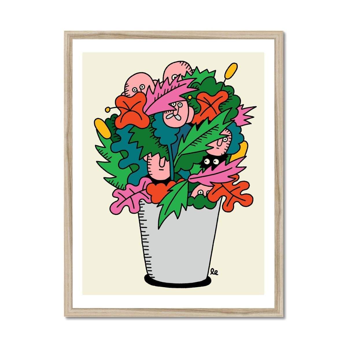 Prodigi Fine art 18"x24" / Natural Frame Leon Edler | Flower Pot Men