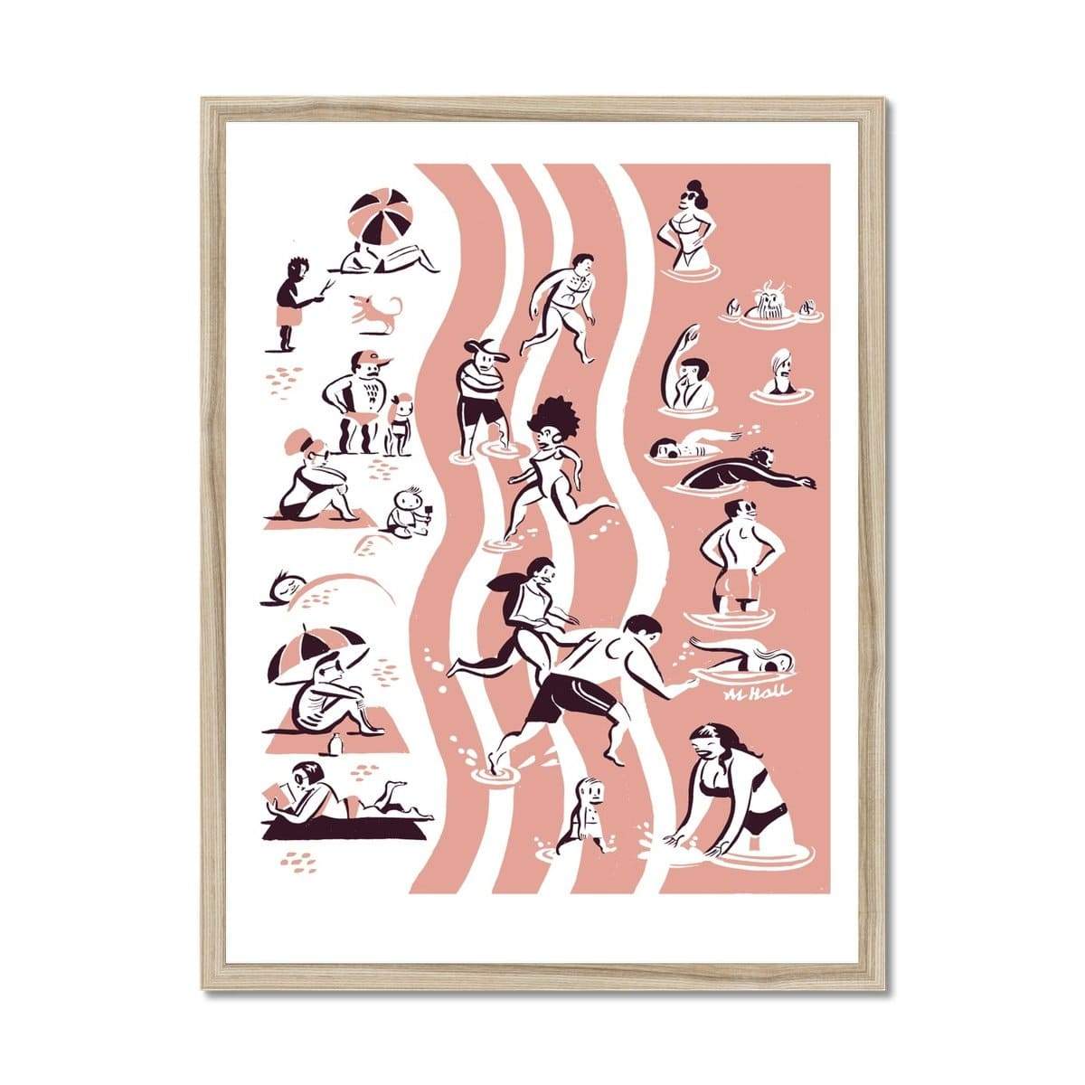 Prodigi Fine art 18"x24" / Natural Frame Marcellus Hall | Pink Beach