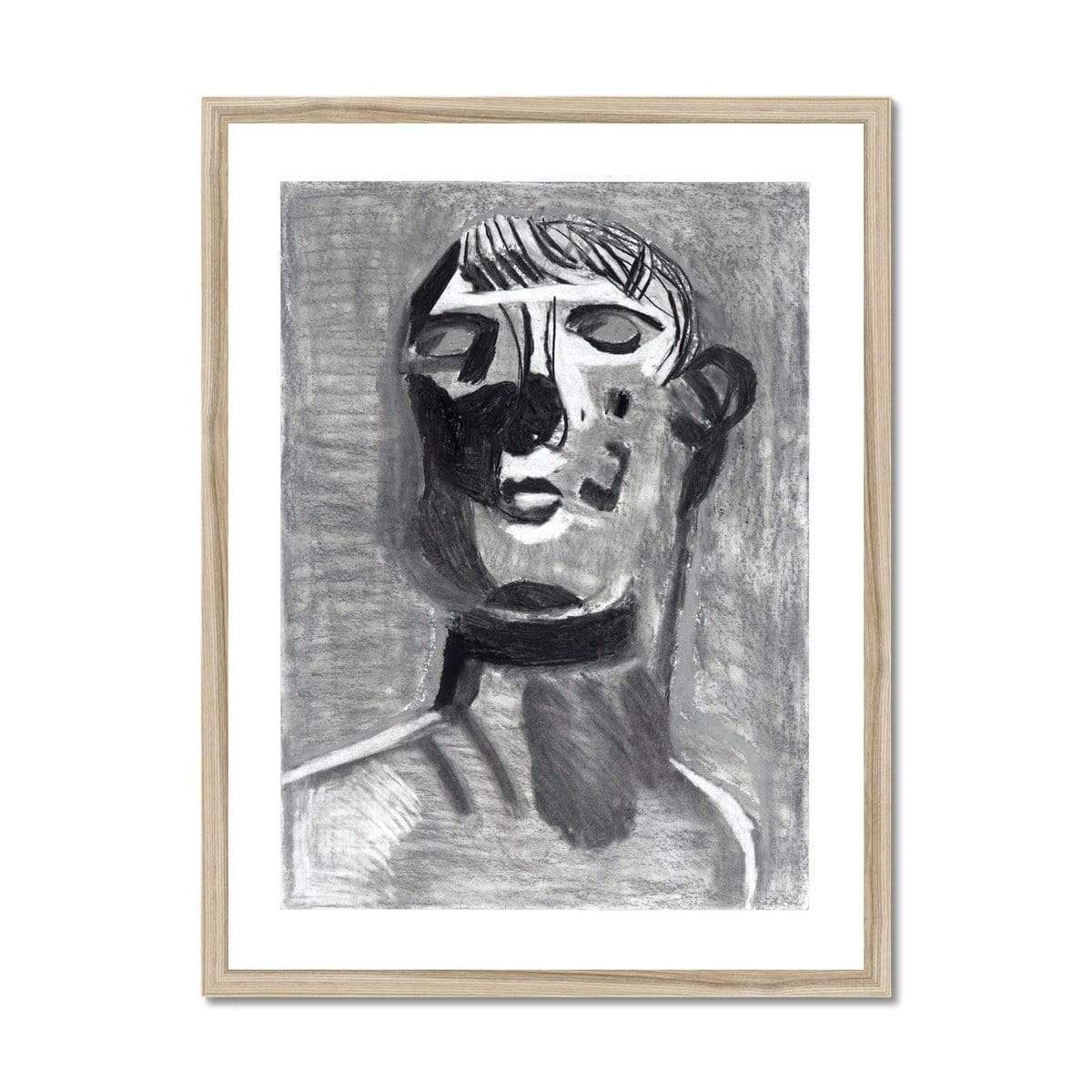 Prodigi Fine art 18"x24" / Natural Frame Nancy Clayton | The Man Looking Up at the Moon Framed Print