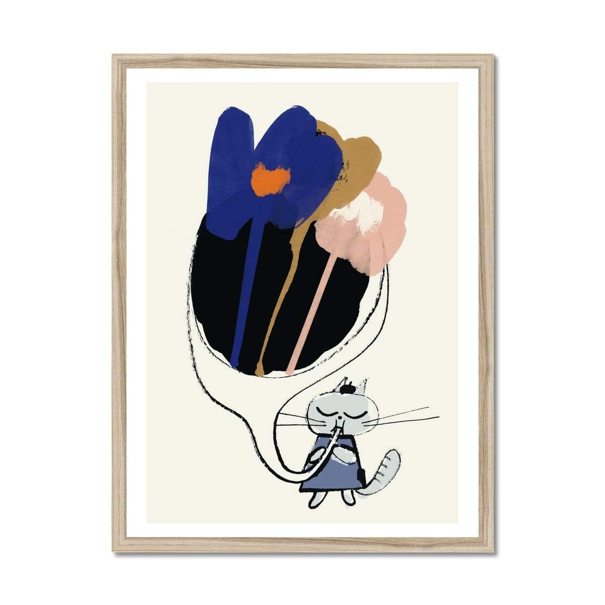 Prodigi Fine art 18"x24" / Natural Frame Roman Muradov | Cat Trumpet