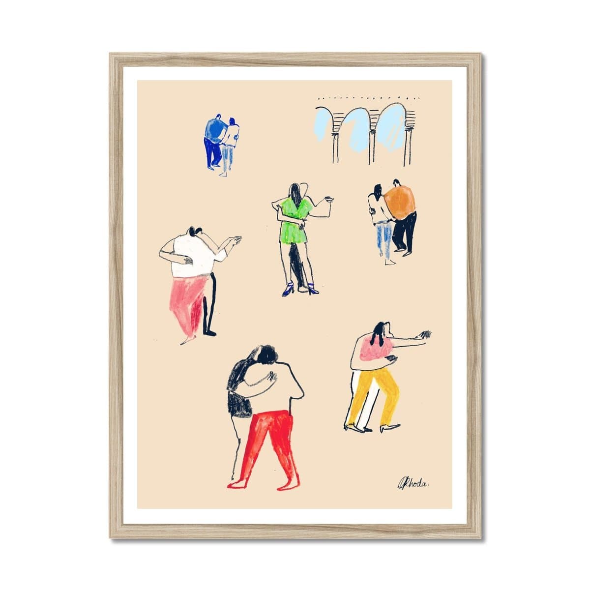 Prodigi Fine art 18"x24" / Natural Frame Salsa Class Framed Print