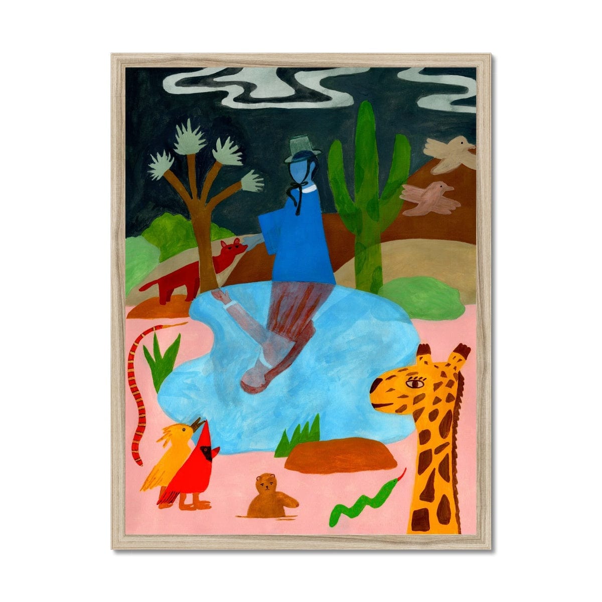 Prodigi Fine art 18"x24" / Natural Frame Self Reflection Framed Print