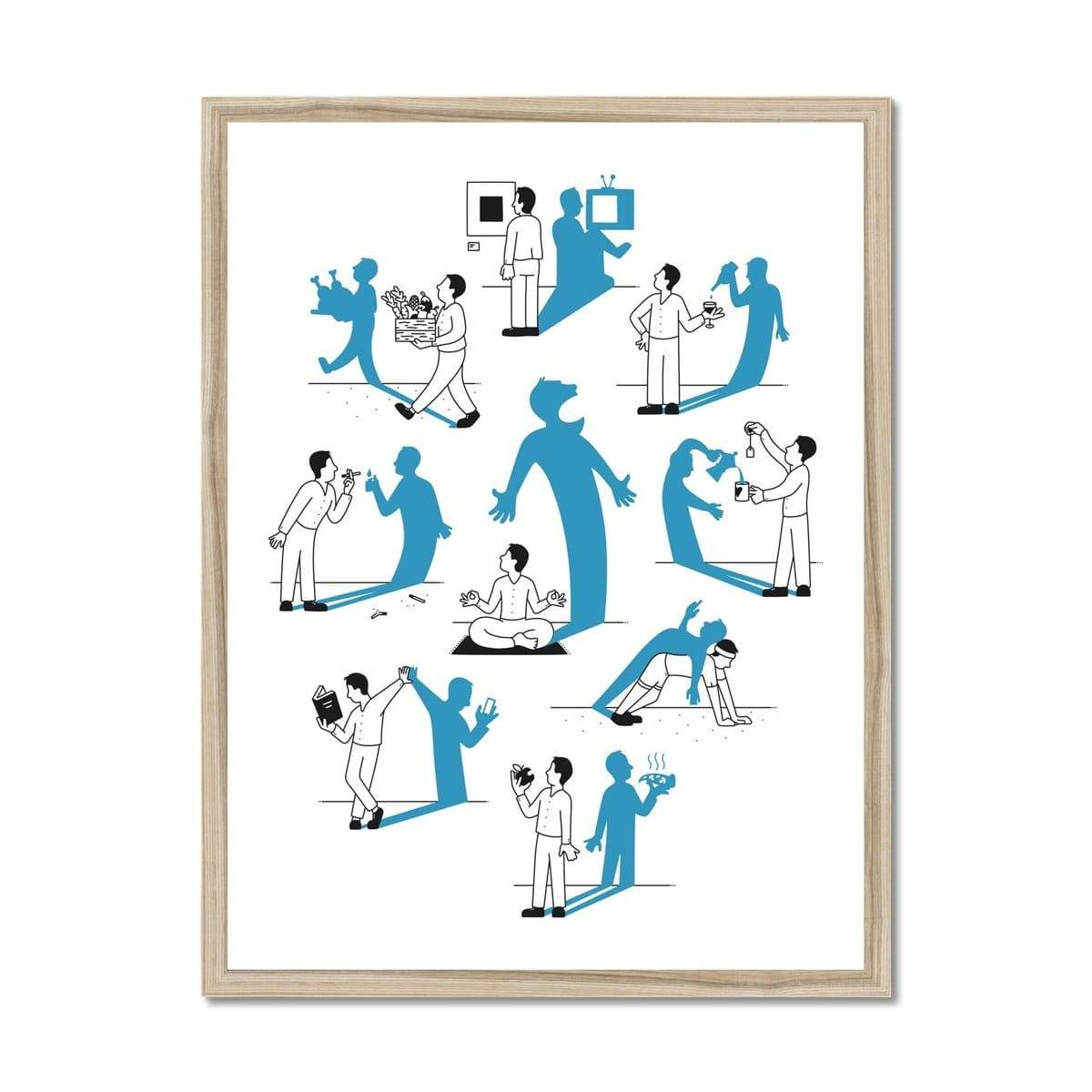 Prodigi Fine art 18"x24" / Natural Frame Vices and Virtues Framed Print