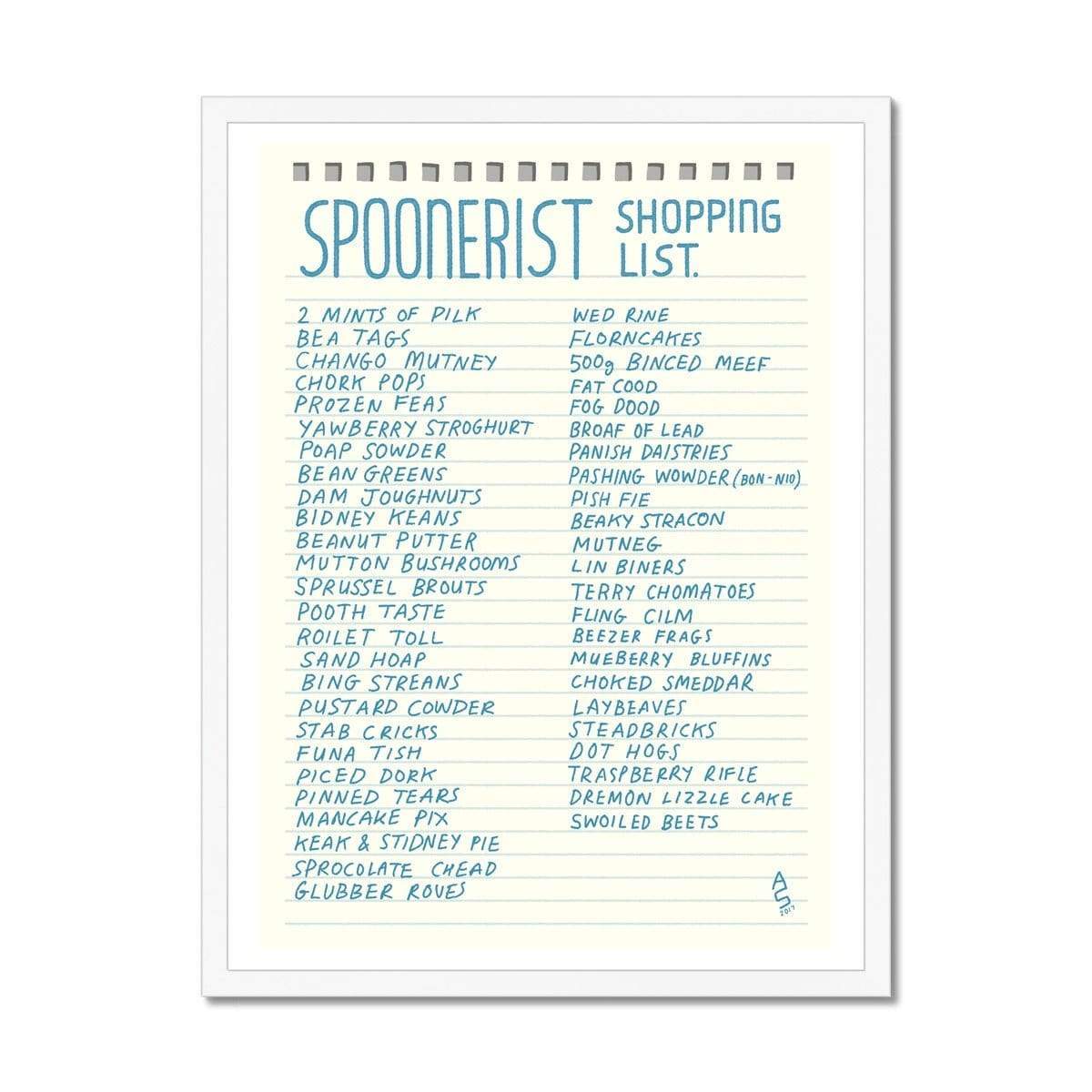 Prodigi Fine art 18"x24" / White Frame Allan Sanders | Spoonerist Shopping List
