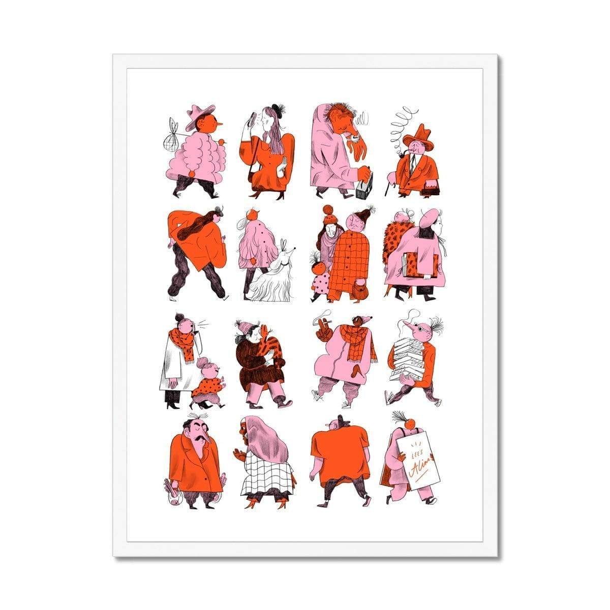 Prodigi Fine art 18"x24" / White Frame Charlotte Dumortier | People who take the train at 4:17 PM