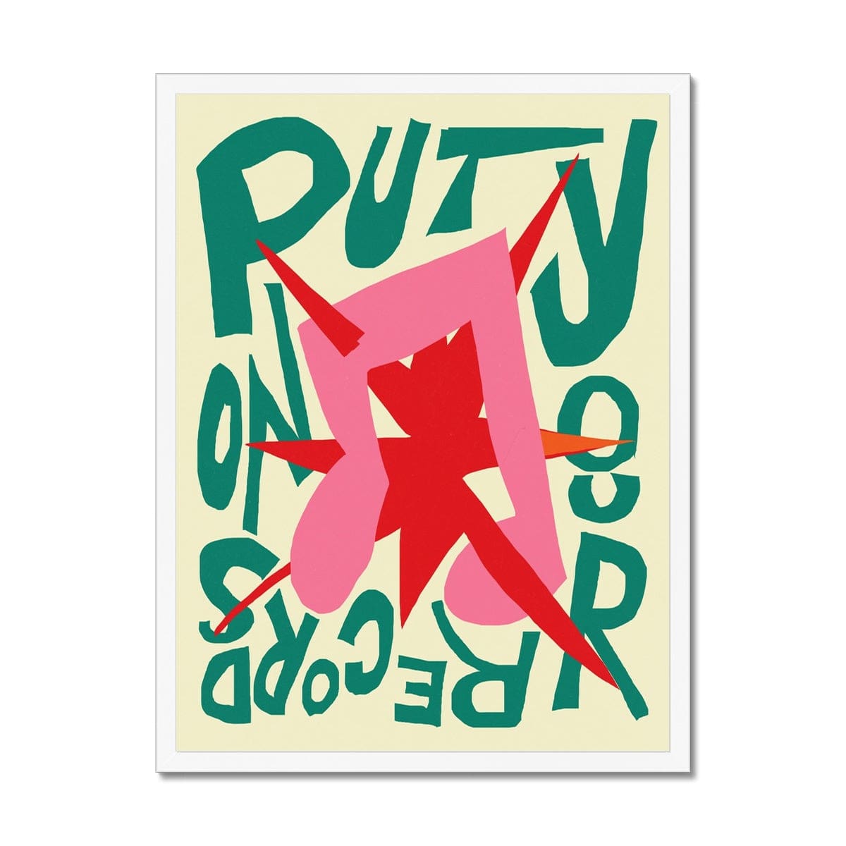 Prodigi Fine art 18"x24" / White Frame Emma Bers - Put Your Records On Framed Print