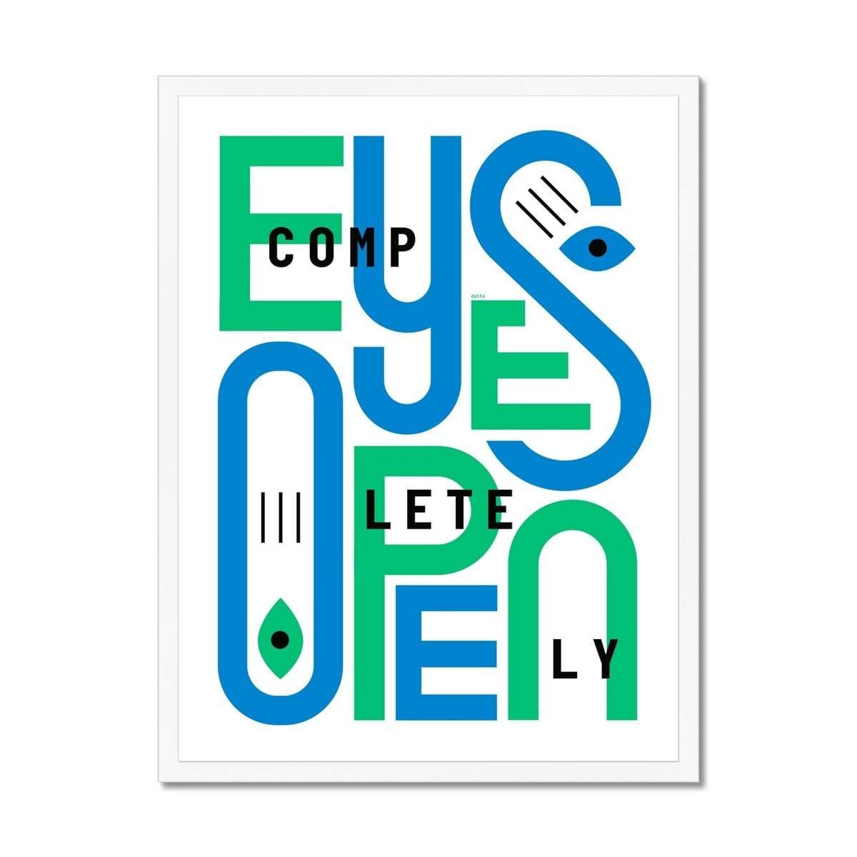 Prodigi Fine art 18"x24" / White Frame Eyes Completely Open Framed Print