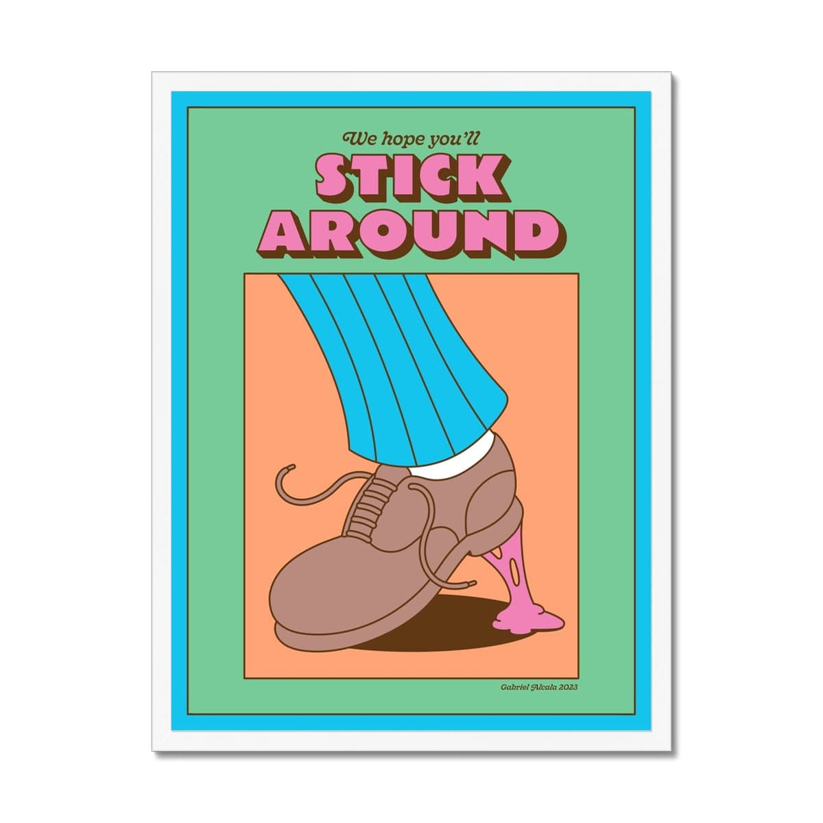 Prodigi Fine art 18"x24" / White Frame Gabriel Alcala - Stick Around Framed Print