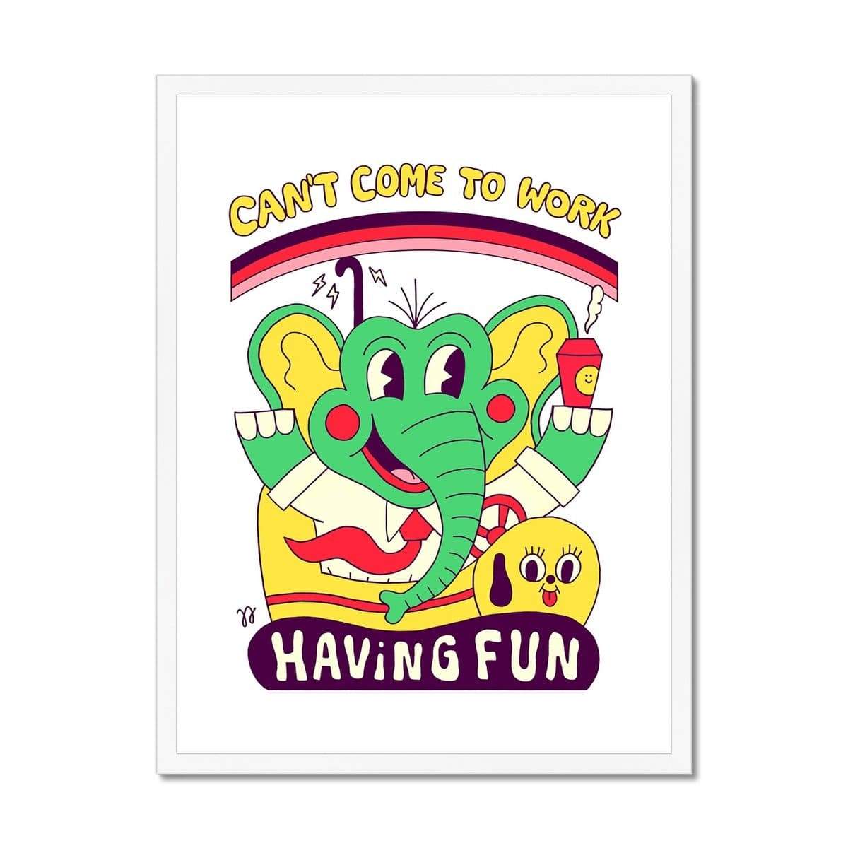 Prodigi Fine art 18"x24" / White Frame Jango Jim | Can't Come to Work