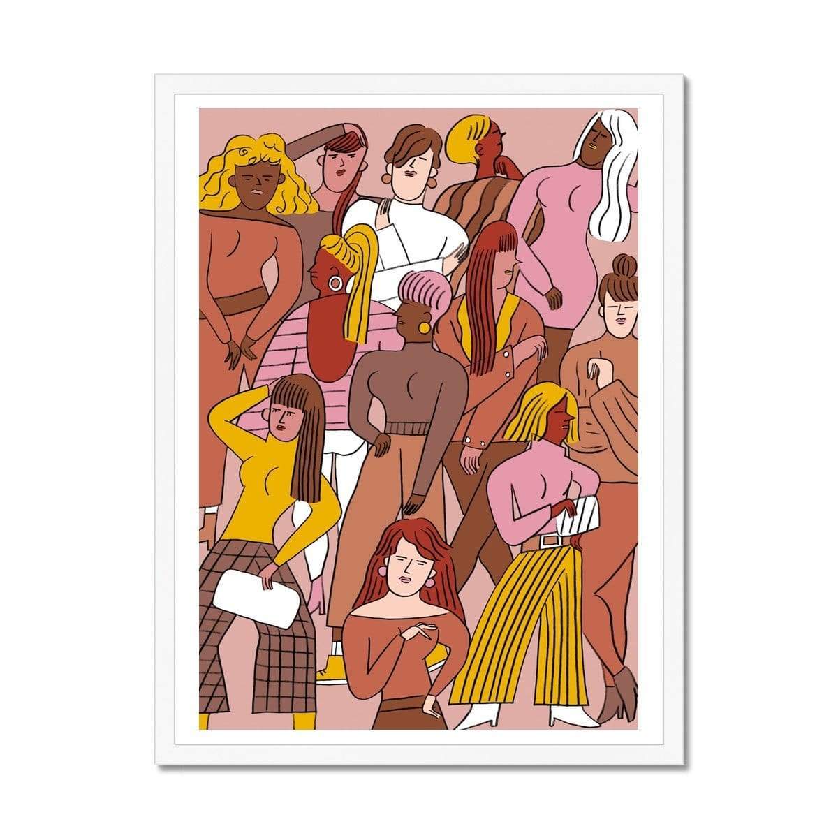 Prodigi Fine art 18"x24" / White Frame Ji Hyun Yu | Women Waiting for the Toilet