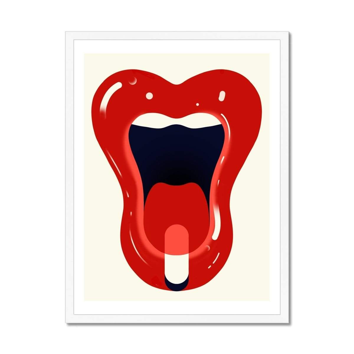 Prodigi Fine art 18"x24" / White Frame Jordan Robertson | Red Lips