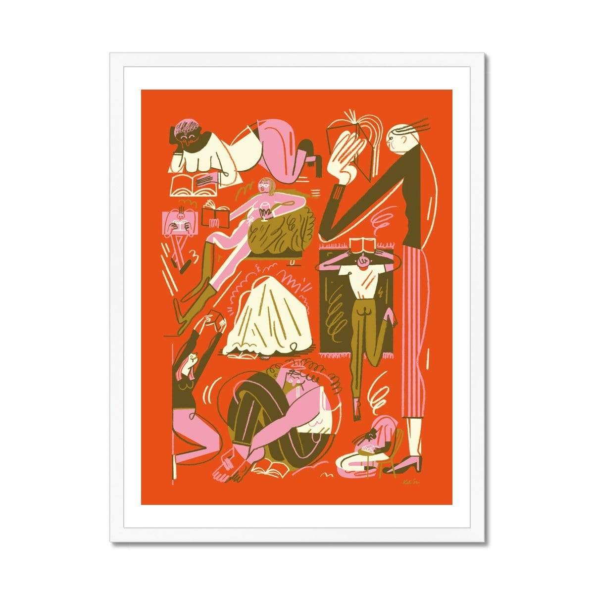 Prodigi Fine art 18"x24" / White Frame Kati Szilágyi | Bookworms