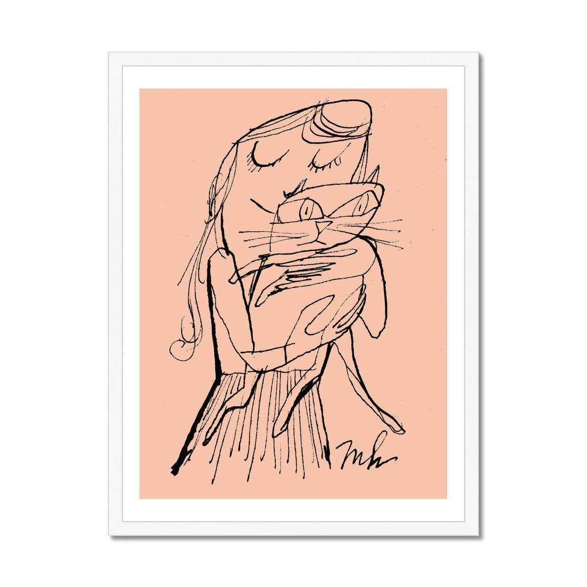 Prodigi Fine art 18"x24" / White Frame Marcellus Hall | Cat and Cat Lover