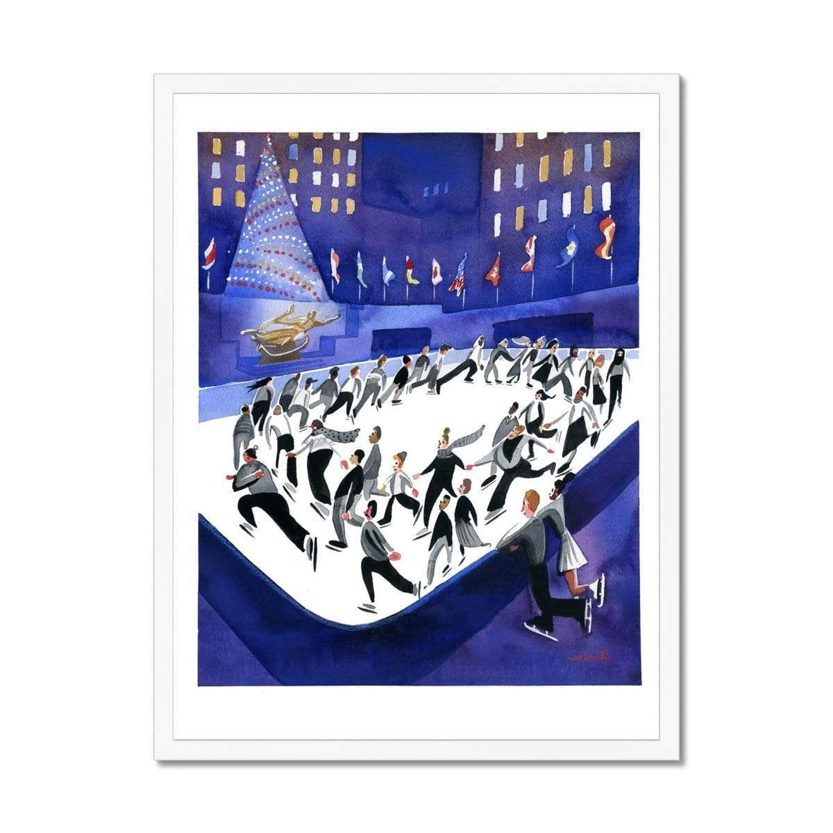 Prodigi Fine art 18"x24" / White Frame Marcellus Hall | Ice Skating