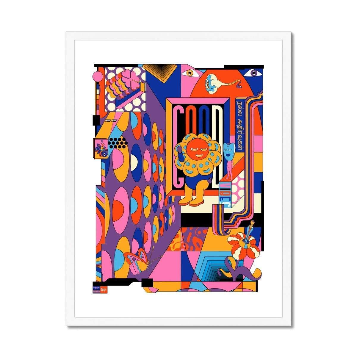 Prodigi Fine art 18"x24" / White Frame Murugiah | Good Vibes Framed Print