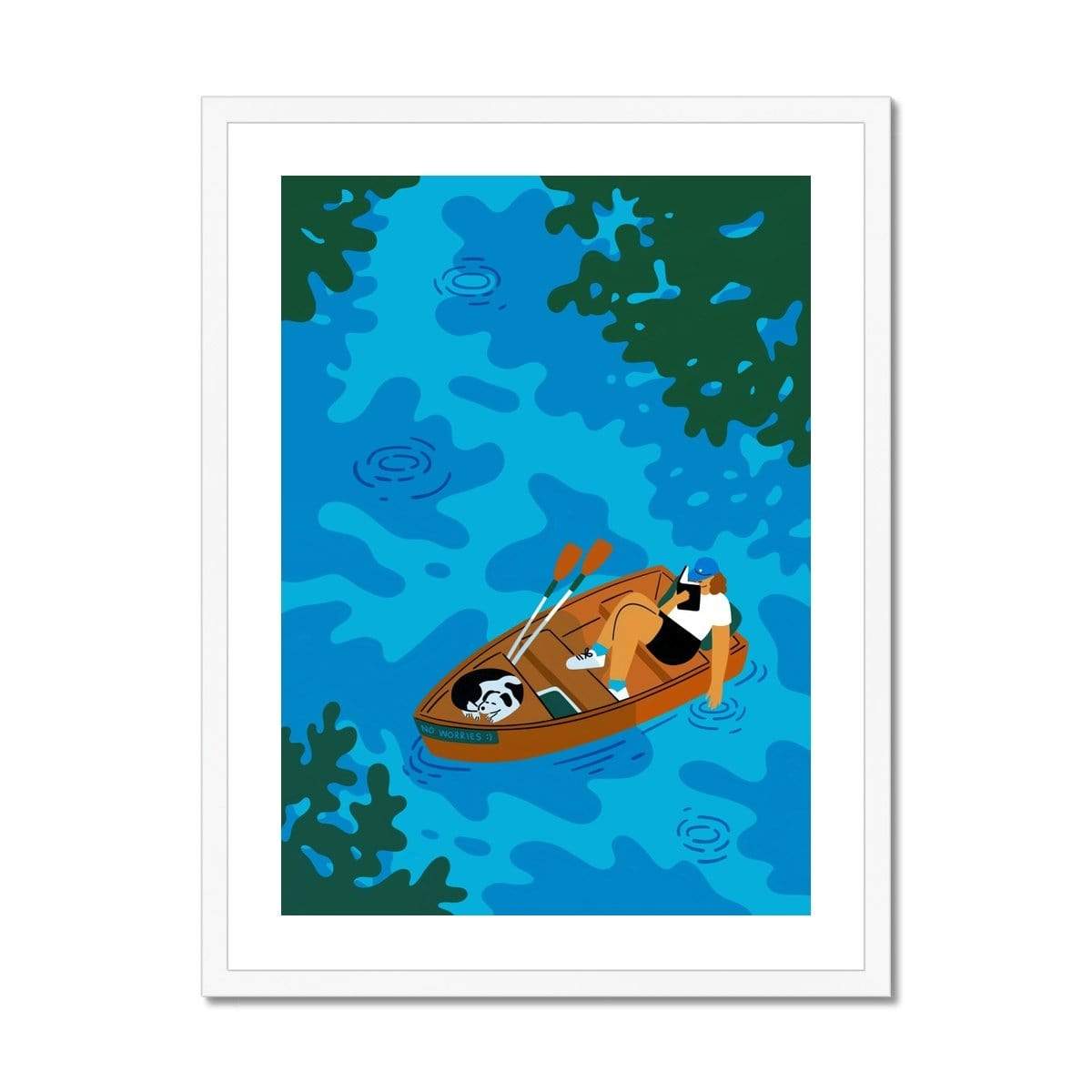 Prodigi Fine art 18"x24" / White Frame No Worries Framed Print