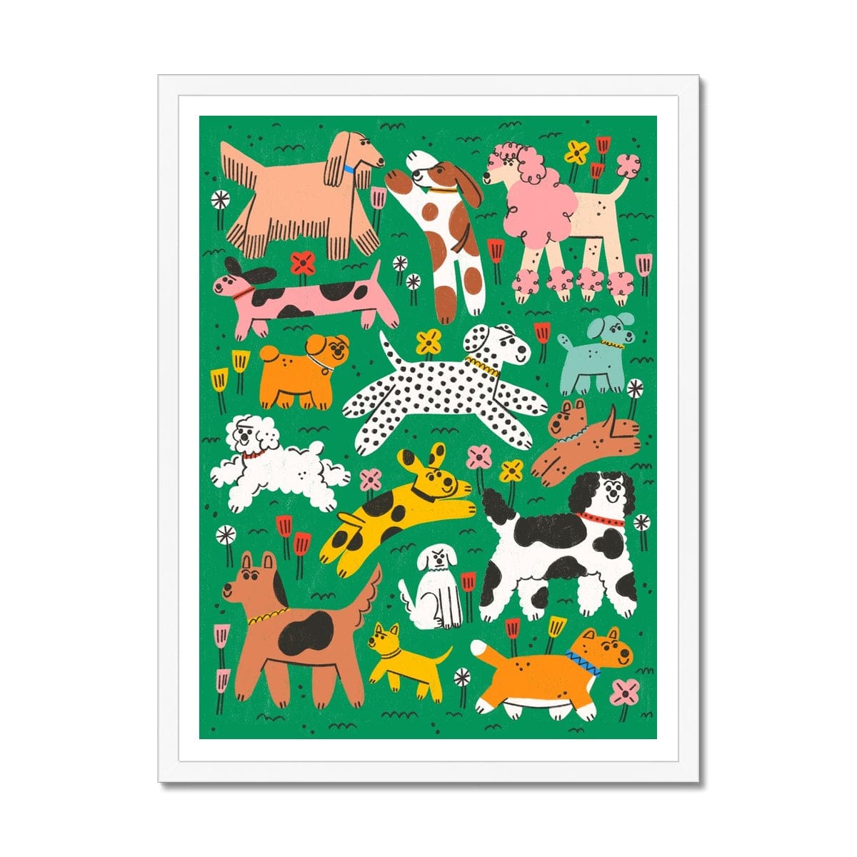 Prodigi Fine art 18"x24" / White Frame Tess Smith-Roberts - Dogs Framed Print