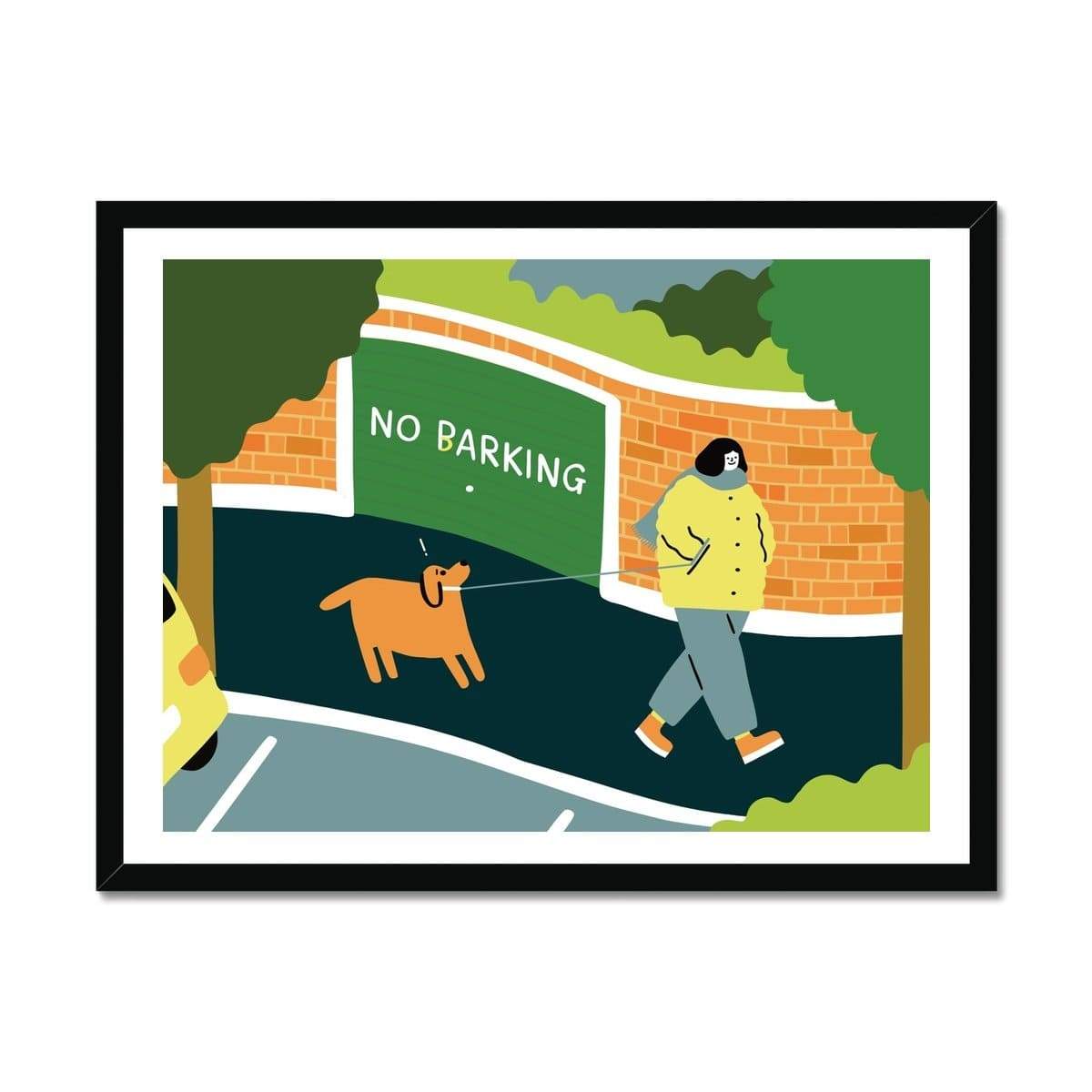 Prodigi Fine art 24"x18" / Black Frame Fuchsia MacAree | No Barking