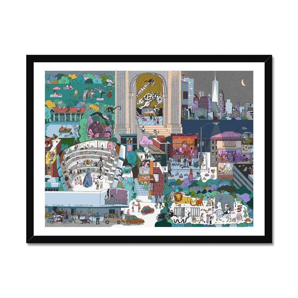 Prodigi Fine art 24"x18" / Black Frame Josh Cochran | Monkeys Going Wild in the National Museum