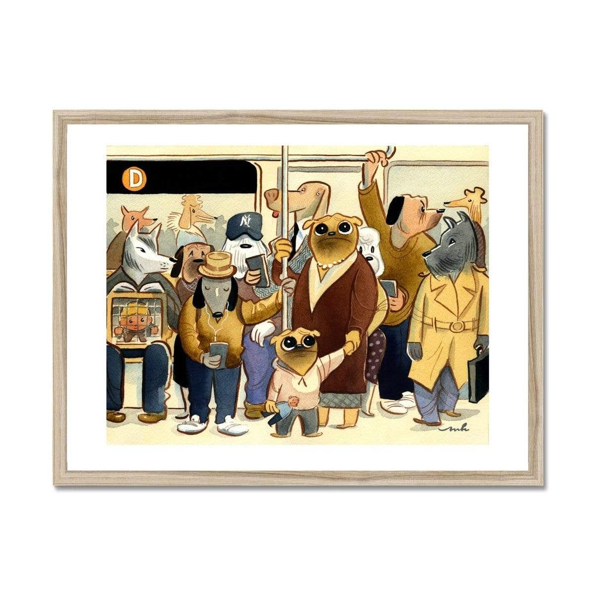 Prodigi Fine art 24"x18" / Natural Frame Marcellus Hall | D Train