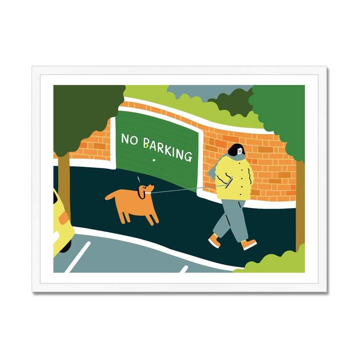 Prodigi Fine art 24"x18" / White Frame Fuchsia MacAree | No Barking