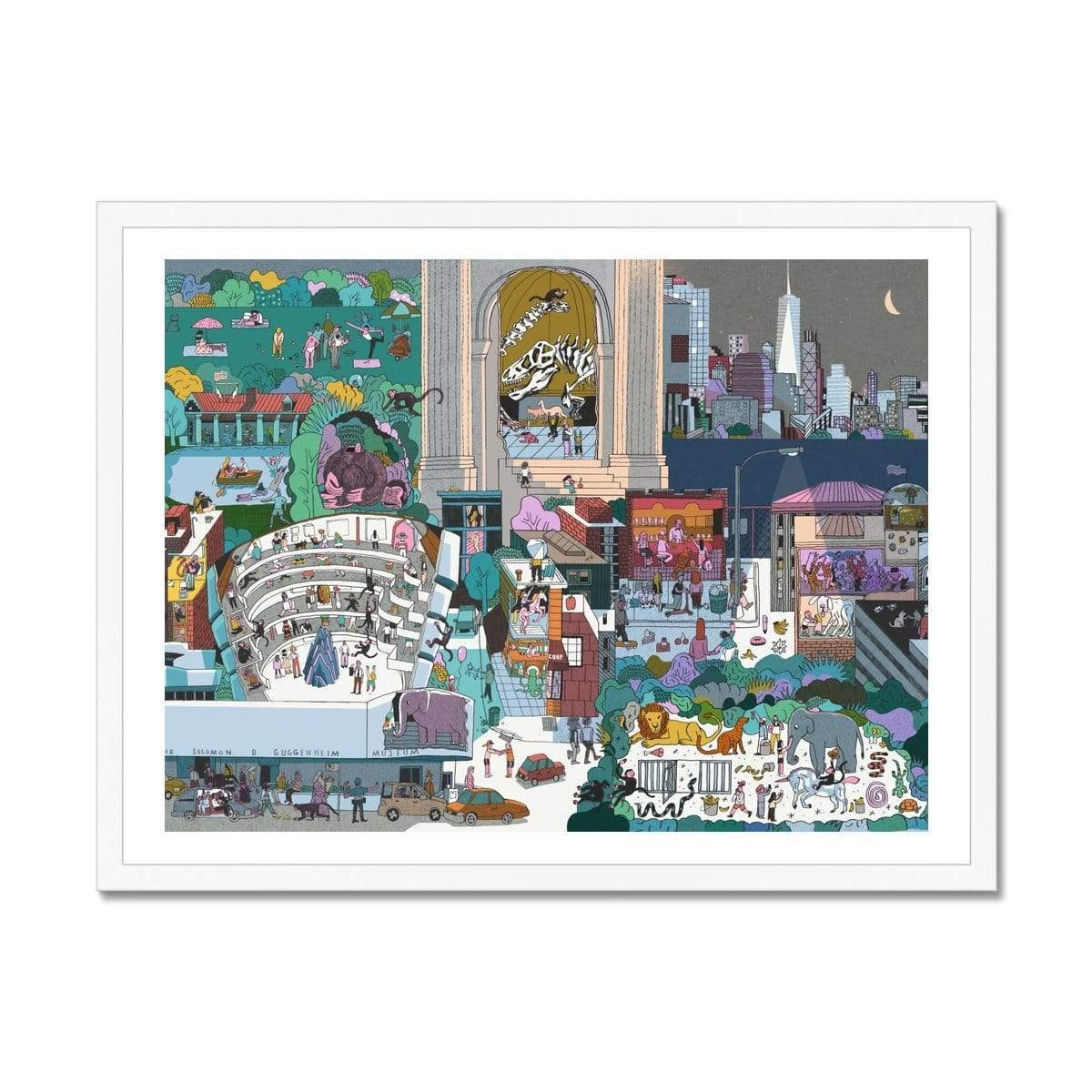 Prodigi Fine art 24"x18" / White Frame Josh Cochran | Monkeys Going Wild in the National Museum