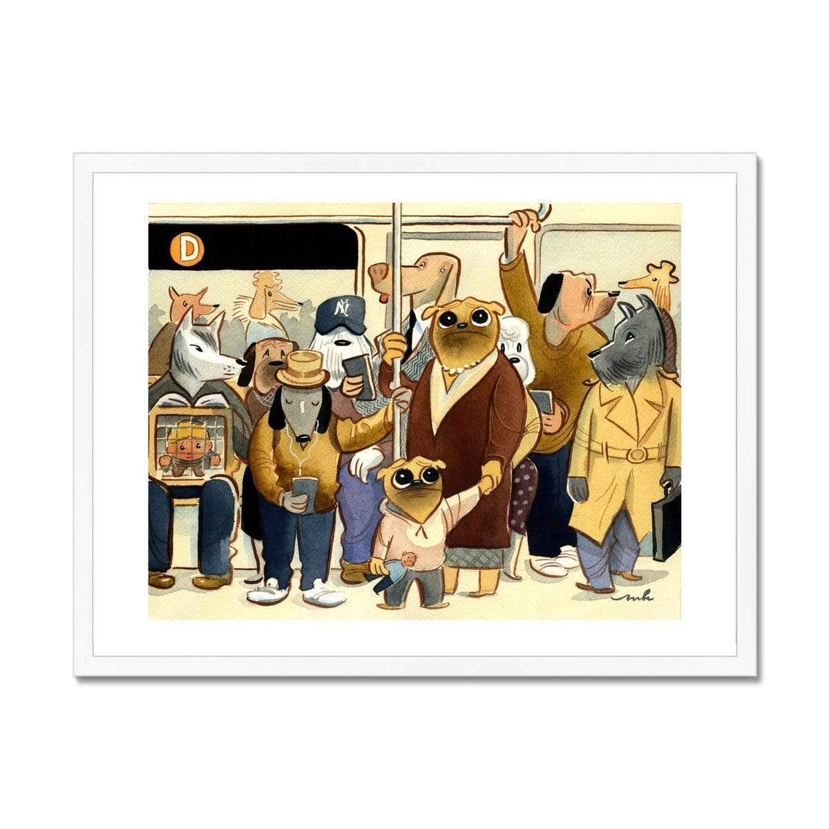 Prodigi Fine art 24"x18" / White Frame Marcellus Hall | D Train