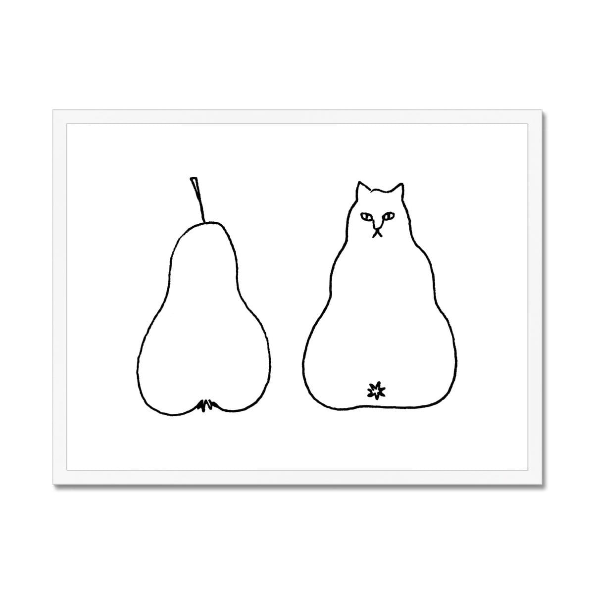 Prodigi Fine art 24"x18" / White Frame Pete Gamlen | Pear Cat