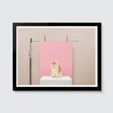 Room Fifty 12 x 16 (30 x 40cm) / Framed Prints black Anne Claire de Breij - Pink Cat