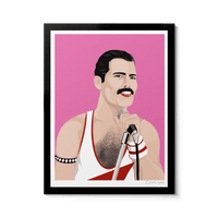 Room Fifty 12 x 16 (30 x 40cm) / Framed Prints black Freddie Mercury