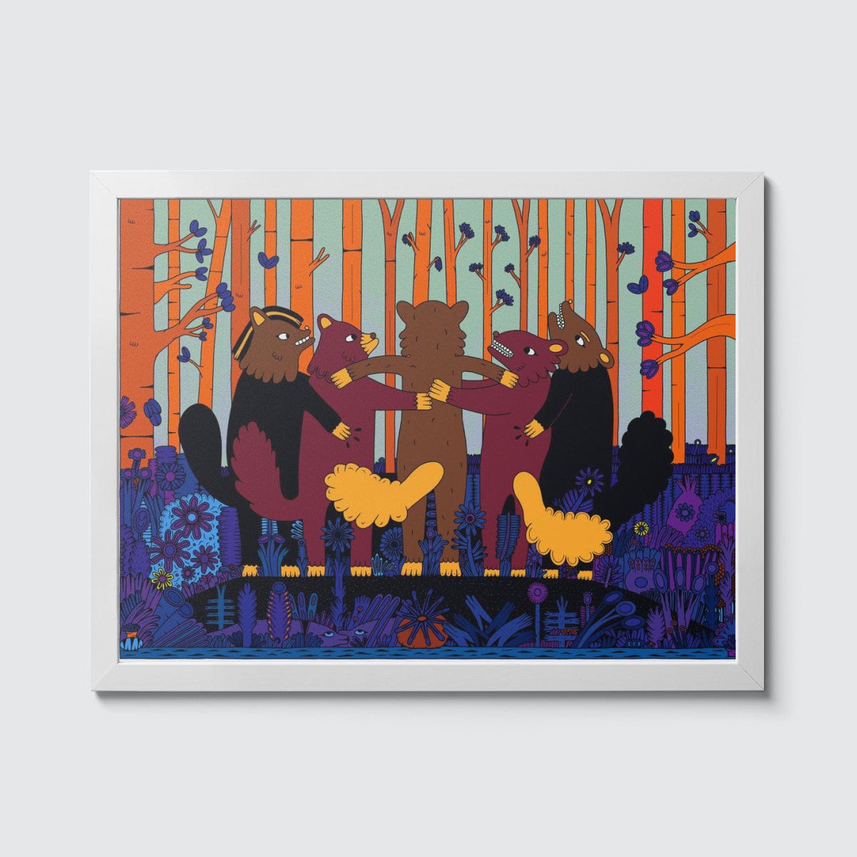 Room Fifty 12 x 16 (30 x 40cm) / Framed Prints white Saša Ostoja — Forest Family Friends