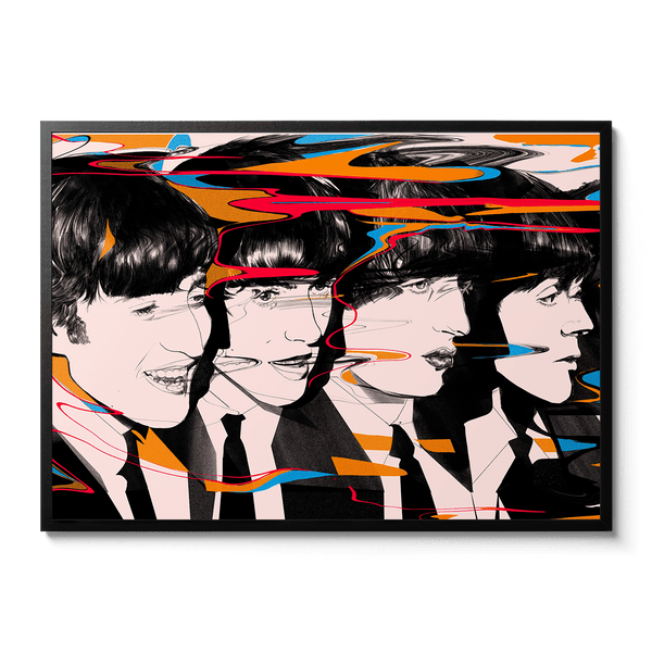 Room Fifty 23.4 x 33.1 (A1) (59.4 x 84.1cm) / Framed Prints Black Beatles '65 | Nicole Rifkin