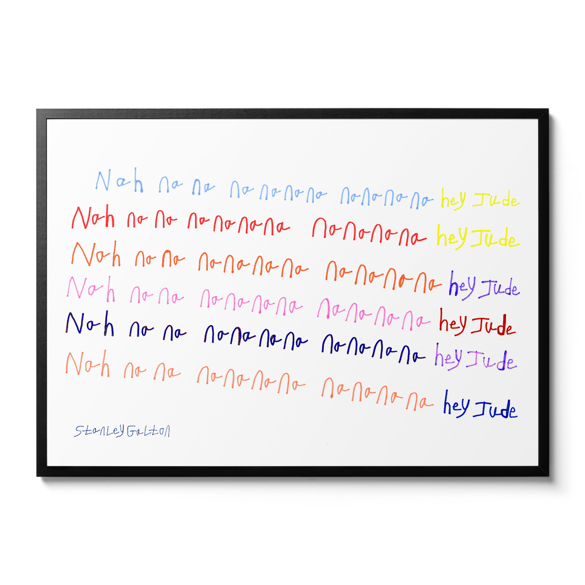 Room Fifty 23.4 x 33.1 (A1) (59.4 x 84.1cm) / Framed Prints Black Hey Jude | Stanley Galton