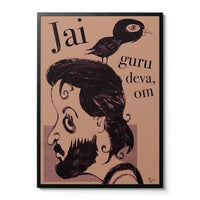 Room Fifty 23.4 x 33.1 (A1) (59.4 x 84.1cm) / Framed Prints Black Jai guru deva, om | Gabriel Carr