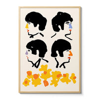 Room Fifty 23.4 x 33.1 (A1) (59.4 x 84.1cm) / Framed Prints Natural George, John, Paul & Ringo | Lucy Jones
