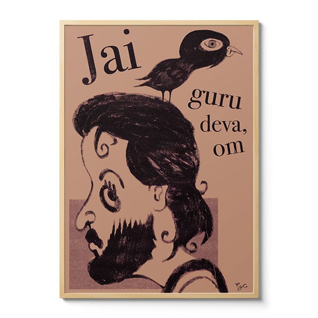 Room Fifty 23.4 x 33.1 (A1) (59.4 x 84.1cm) / Framed Prints Natural Jai guru deva, om | Gabriel Carr