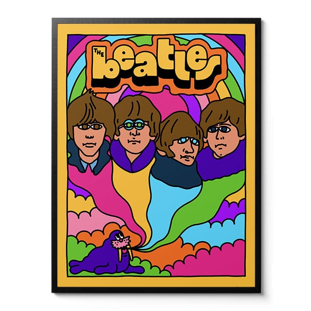 Room Fifty 24 x 32 (60 x 80cm) / Framed Prints Black The Beatles and the Walrus | Tiago Majuelos