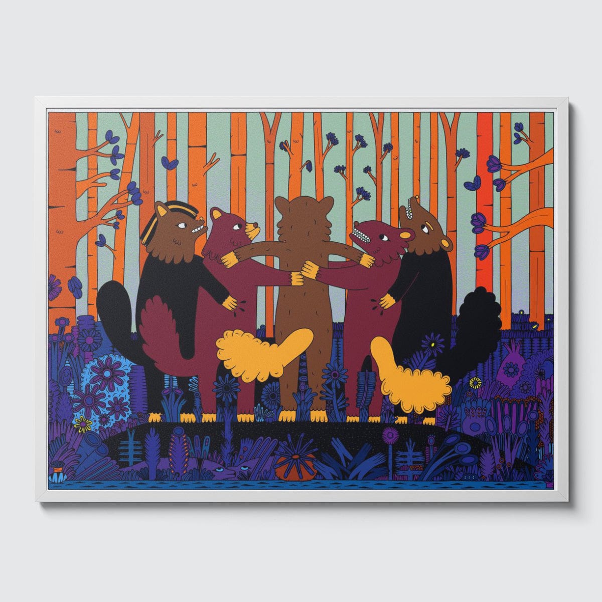 Room Fifty 24 x 32 (60 x 80cm) / Framed Prints white Saša Ostoja — Forest Family Friends