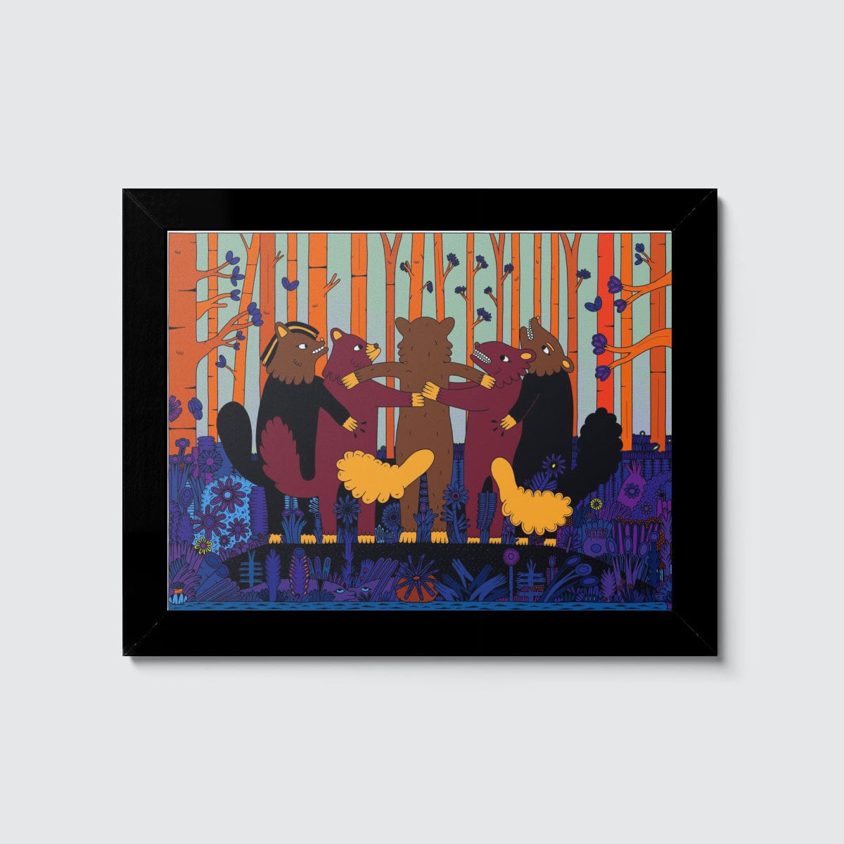 Room Fifty 6 x 8 (15 x 20cm) / Framed Prints black Saša Ostoja — Forest Family Friends