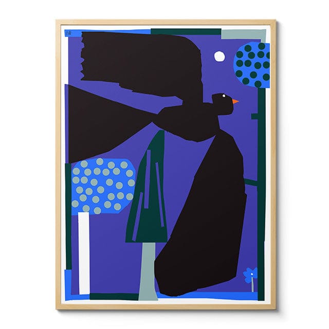 Room Fifty 24 x 32 (60 x 80cm) / Framed Prints Natural Blackbird | Nicolas Burrows