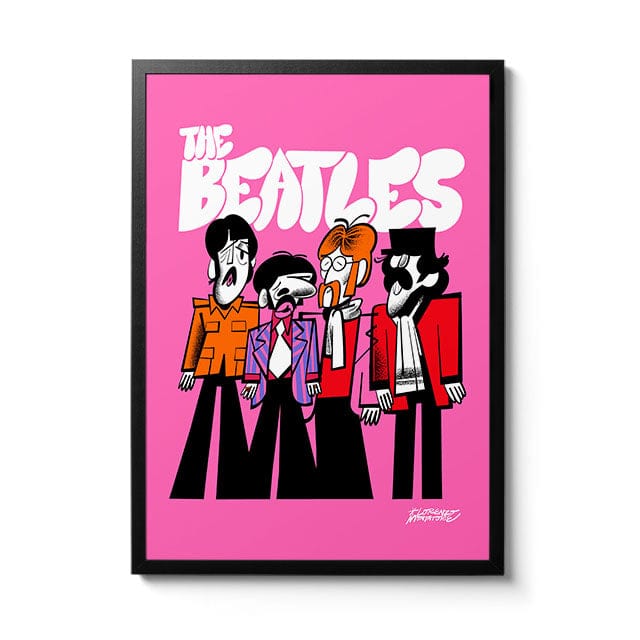 Room Fifty 16.5 x 23.4 (A2) (42 x 59.4cm) / Framed Prints Black The Beatles 1967 | Lorenzo Montatore