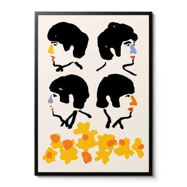 Room Fifty 23.4 x 33.1 (A1) (59.4 x 84.1cm) / Framed Prints Black George, John, Paul & Ringo | Lucy Jones