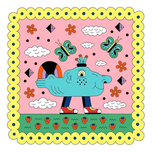 Room Fifty 12 x 12 (30 x 30cm) / Enhanced Matt Art Cristina Spanò - Blue Submarine With Diamonds