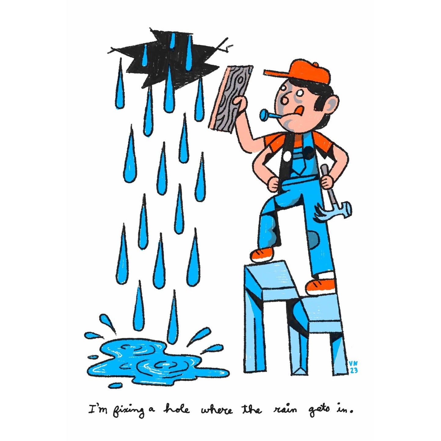 Room Fifty 16.5 x 23.4 (A2) (42 x 59.4cm) / Enhanced Matt Art Fixing a Hole | Vinnie Neuberg