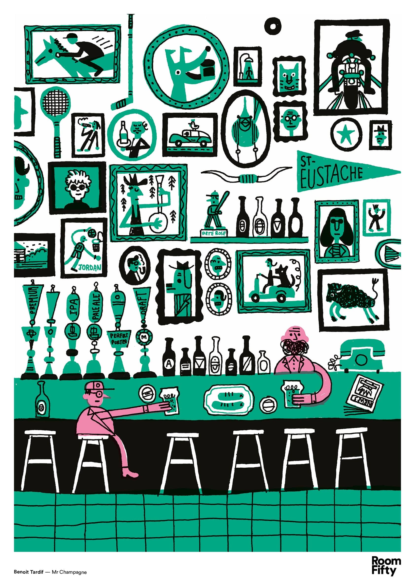 Captain Cyan Poster A2 (42x59.4cm) Benoit Tardif | Mr Champagne | Poster