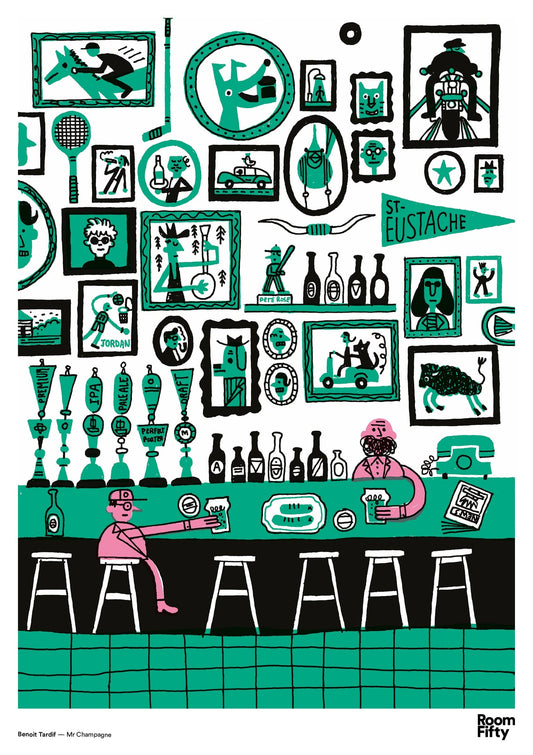 Captain Cyan Poster A2 (42x59.4cm) Benoit Tardif | Mr Champagne | Poster